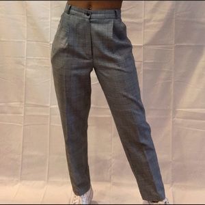 Glen plaid high waisted dress pants